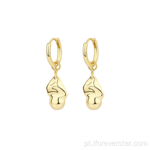 Minimalista 925 Prata Brinco Chunky 18k banhado a ouro